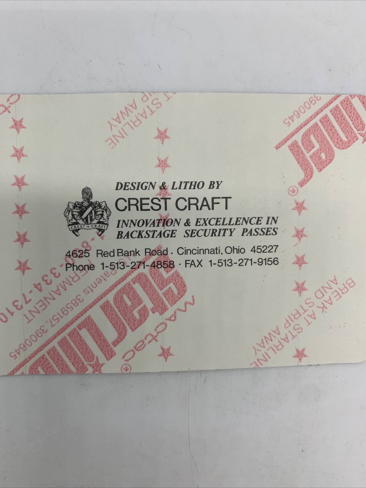 Grateful Dead Backstage Pass 3-20-94 Richfield Coliseum Ohio Godzilla