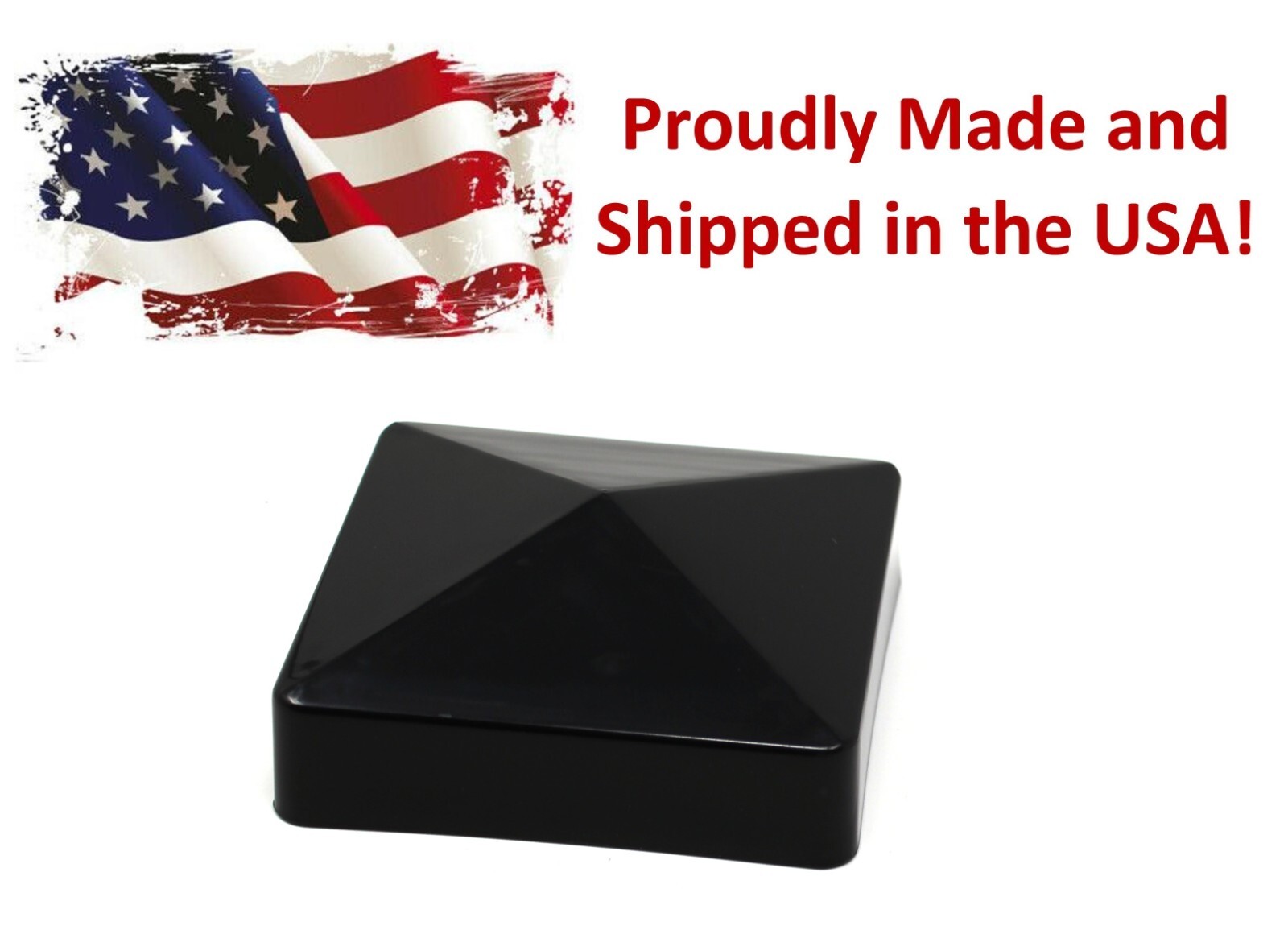 Fence Post Pvc or Vinyl Cap Plastic Black True 4" x 4" Pyramid 4x4 100 MM