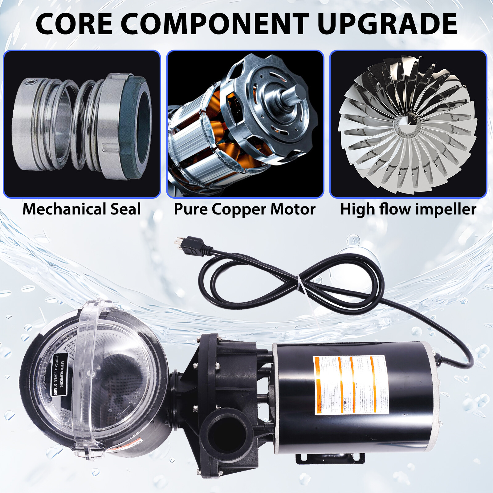 W3SP1580X15 Pool Pump 1.5 HP Replacement for Hayward PowerFlo LX Series