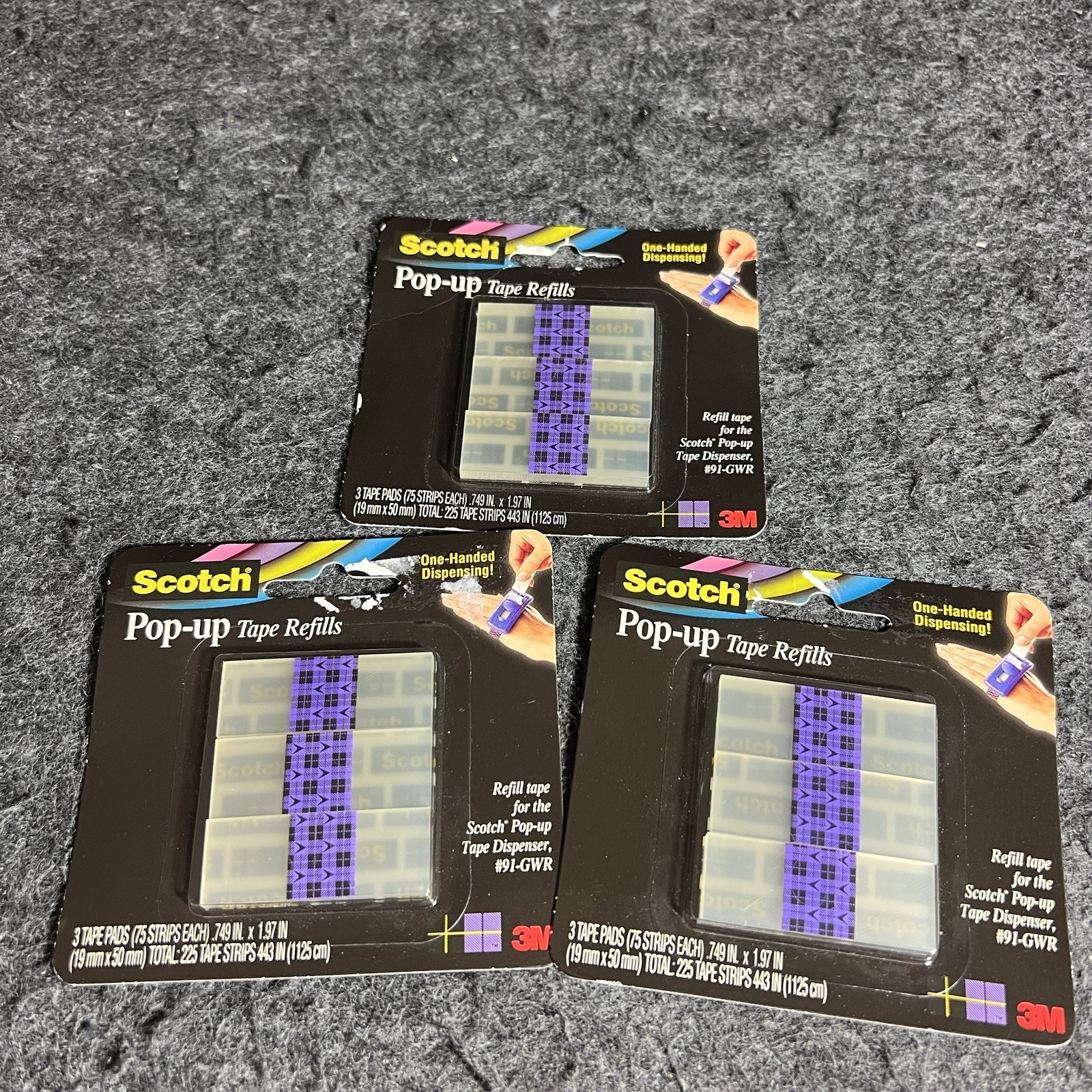 Scotch Pop-Up Gift Wrap Tape Strip Refills 1725 Total -75 Strips X 23 Pads- NIB