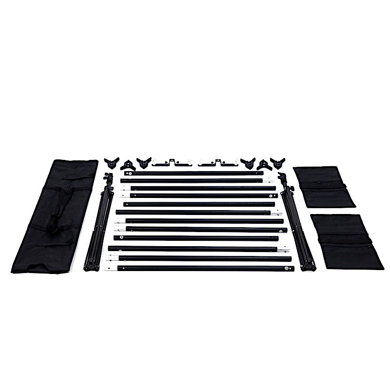 8x10 ft Black Triple Crossbar Adjustable Photo Backdrop Stand Party Supplies