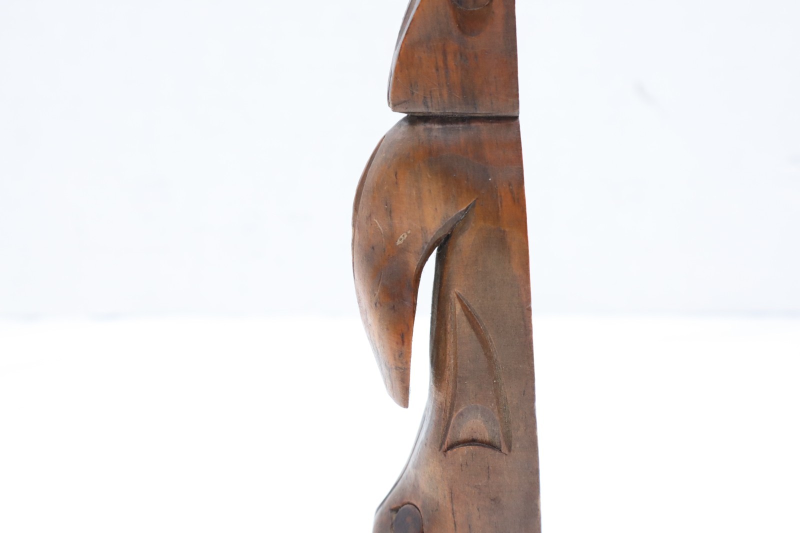 Vintage North West Coast "Nuu-chah-nulth" Totem Pole 9.5" Tall Native American