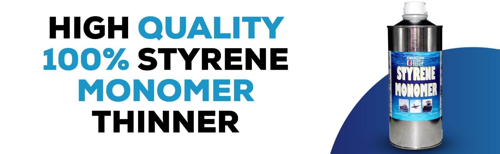 STYRENE MONOMER Resin/Gel Coat Thinner -BOAT-MARINE-PAINT-FIBERGLASS - Quart