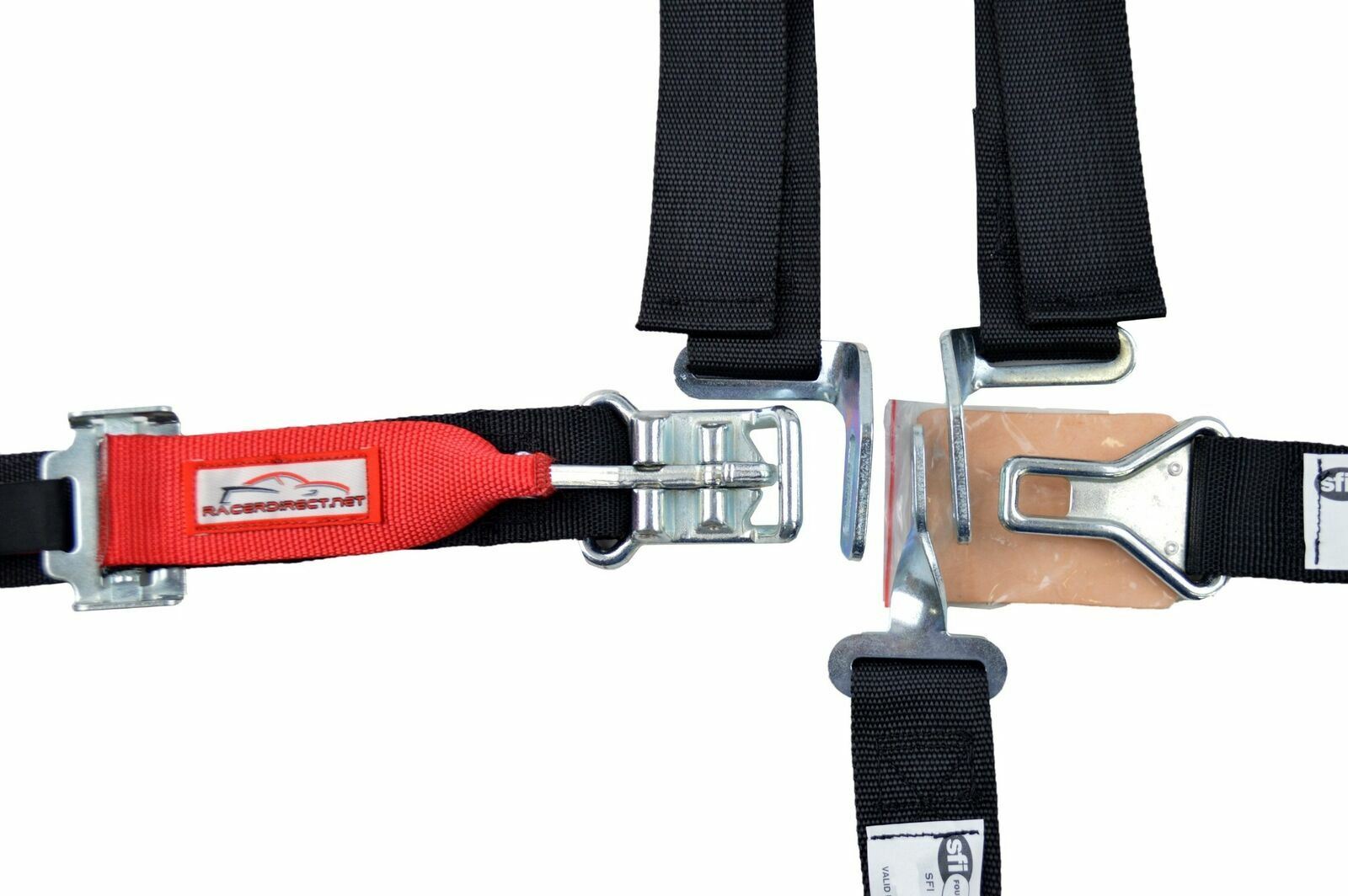 QUARTER MIDGET HARNESS SFI 16.1 5 POINT LATCH & LINK FLOOR MOUNT BELT BLACK