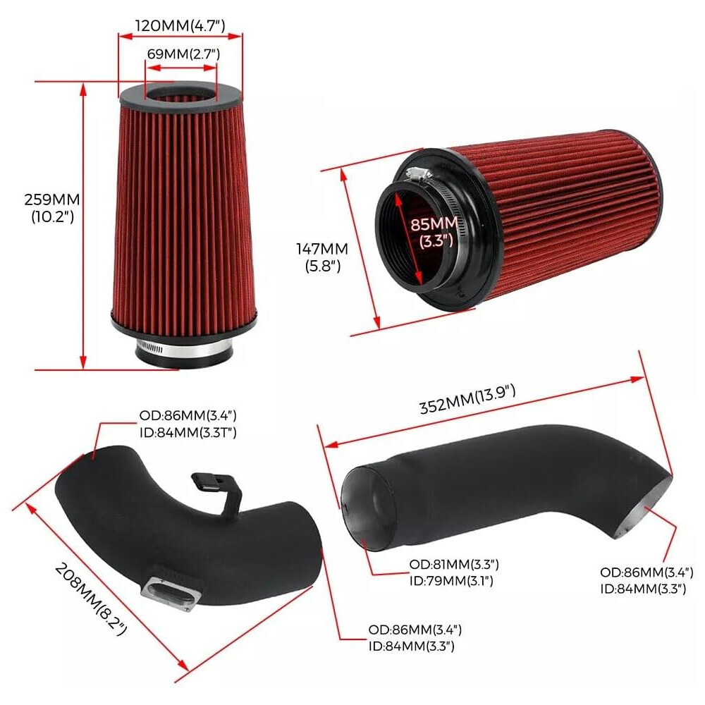 For BMW 2.0T F30 228i 320i 328i 420i 428i 12-16 Cold Air Intake System Pipe Kit