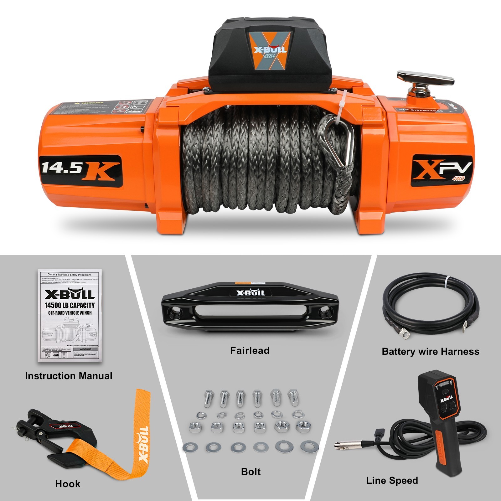 X-BULL Electric Winch 14500LBS 13000LBS 12000LBS 10000LB Winch 4WD Trailer Jeep