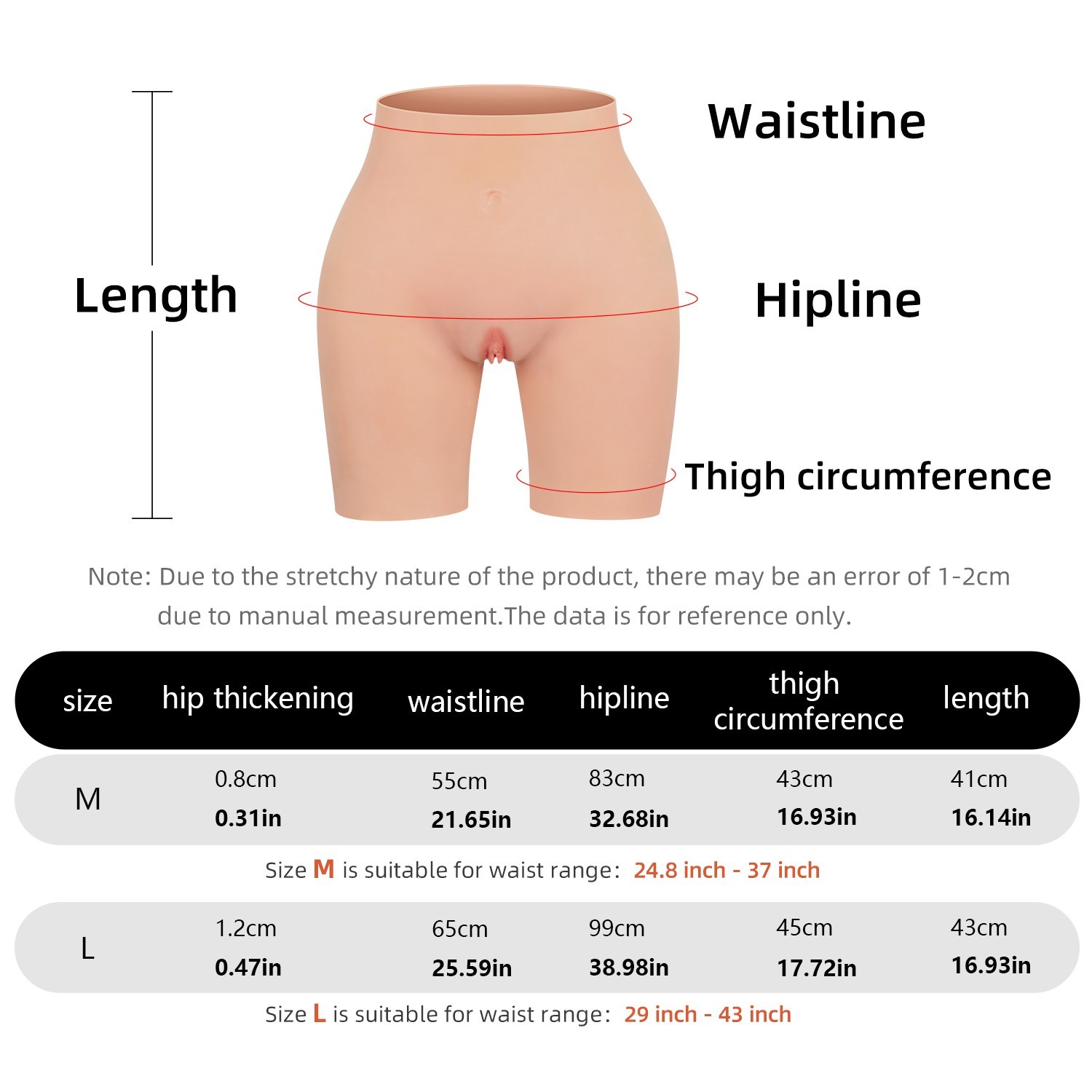 Silicone Hip Enhancer Pants Fake Ass Panties Can Pee and Insertion,Crossdressing