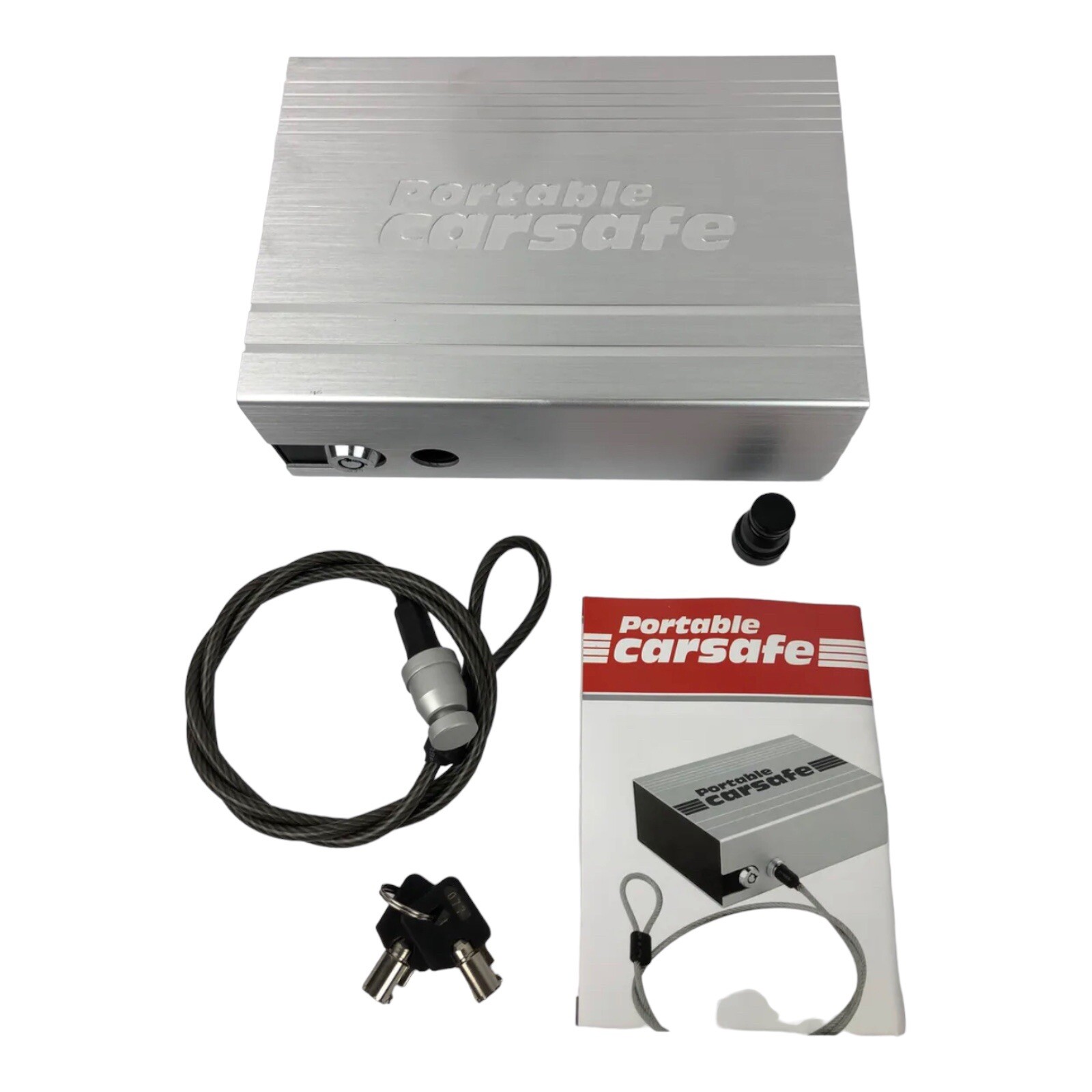 CAR SAFE Portable Small Car Gun Safe for Pistols Handgun Valuables Key Lock LOOK