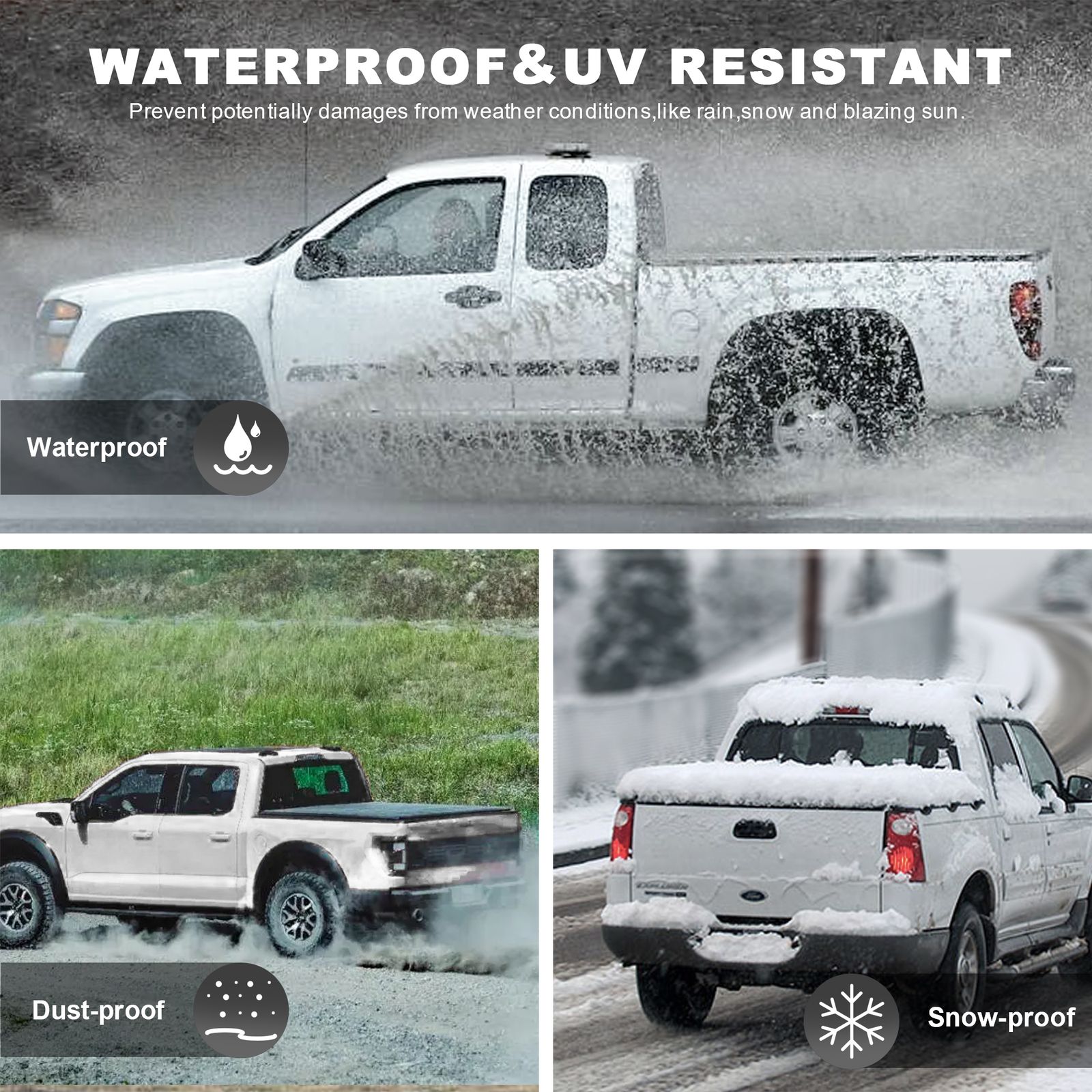 Tri-Fold 5.8FT Truck Bed Tonneau Cover For 07-13 Chevy Silverado GMC Sierra 1500