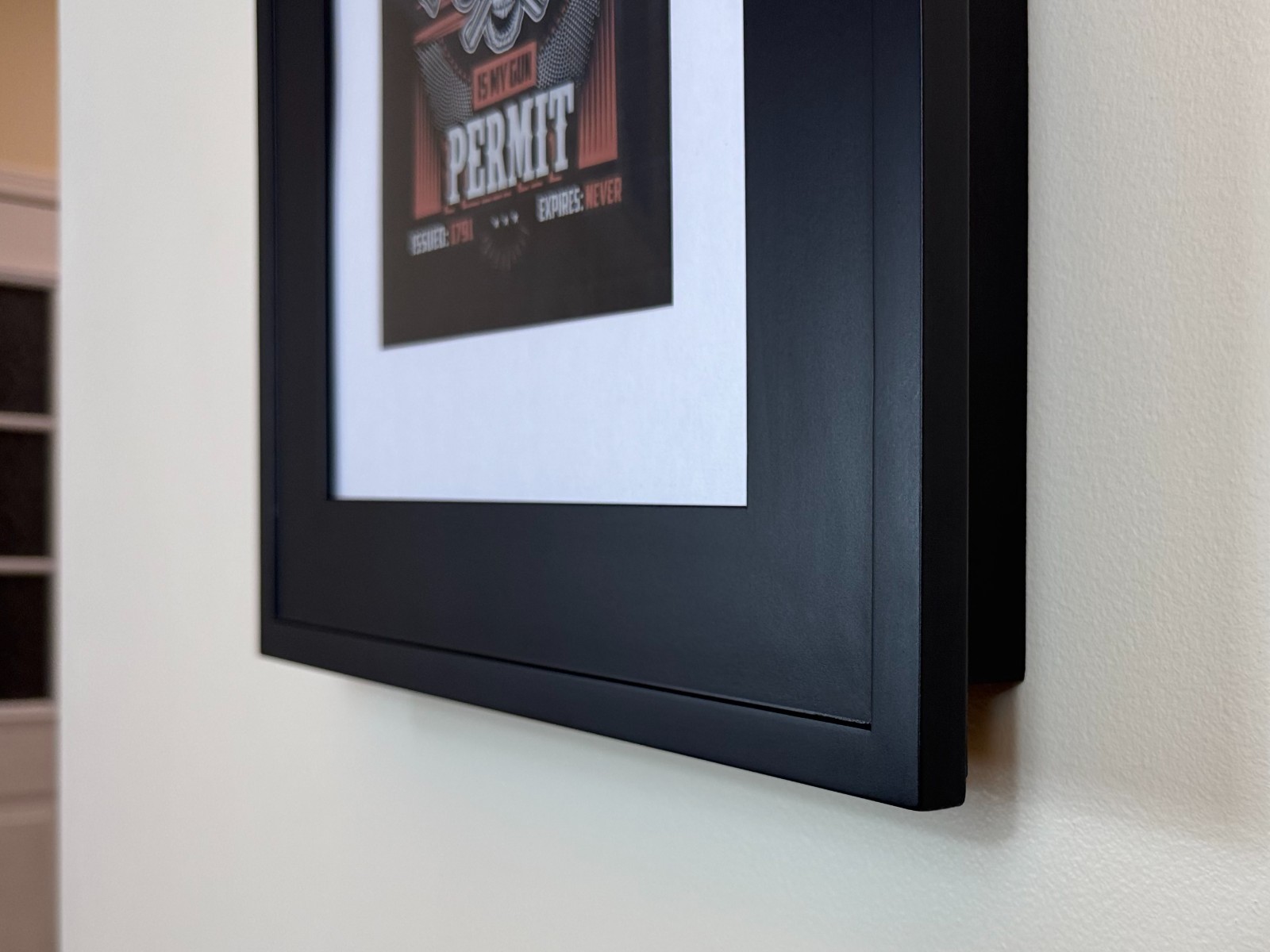 Gun Storage Picture Frame with Lock | Hidden Gun Concealment 19" x 16" / BLACK