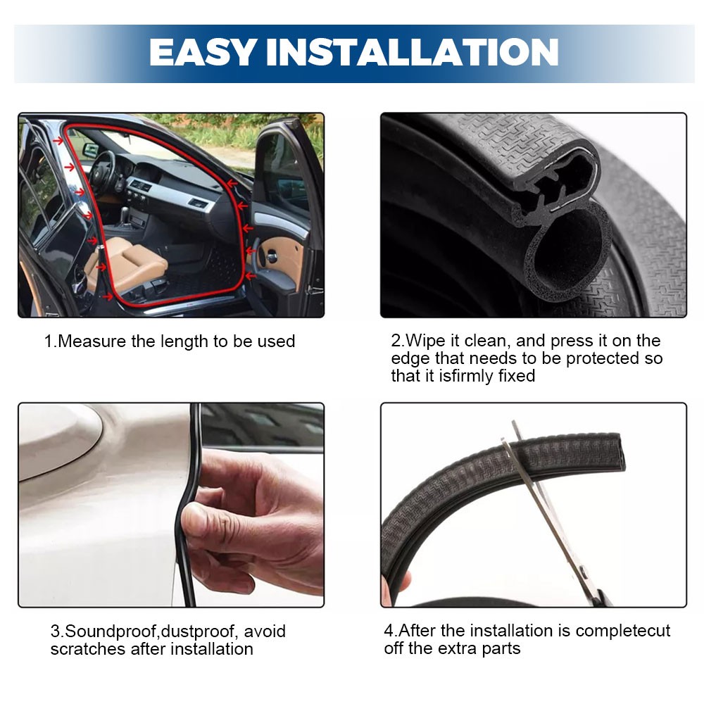20feet Front Left or Right Door Seal Weather Strip Rubber for Toyota Tundra