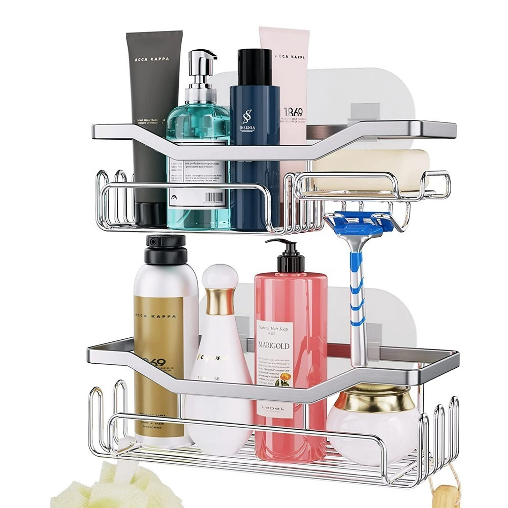 2 Pack Shower Caddy Shelf Bathroom Basket Bath Storage Holder Organizer Rack NEW