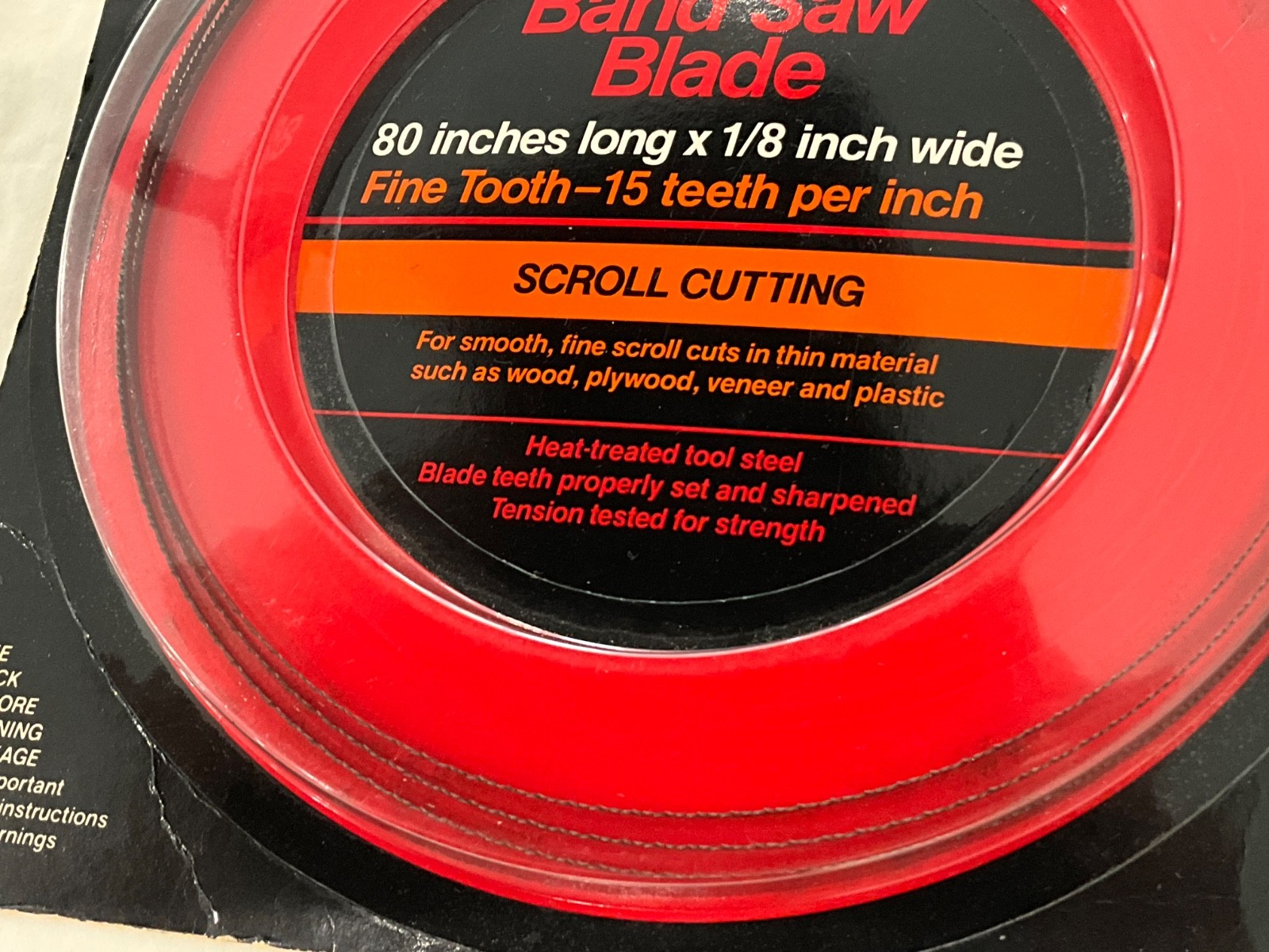 Craftsman 80” Band Saw Blade 926592 - 1/8 inch wide 15 teeth per inch, NOS