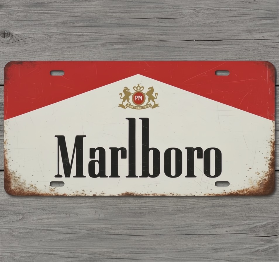 Marlboro Cigarettes 6 x 12 Vintage Novelty  Aluminum License Plate New!