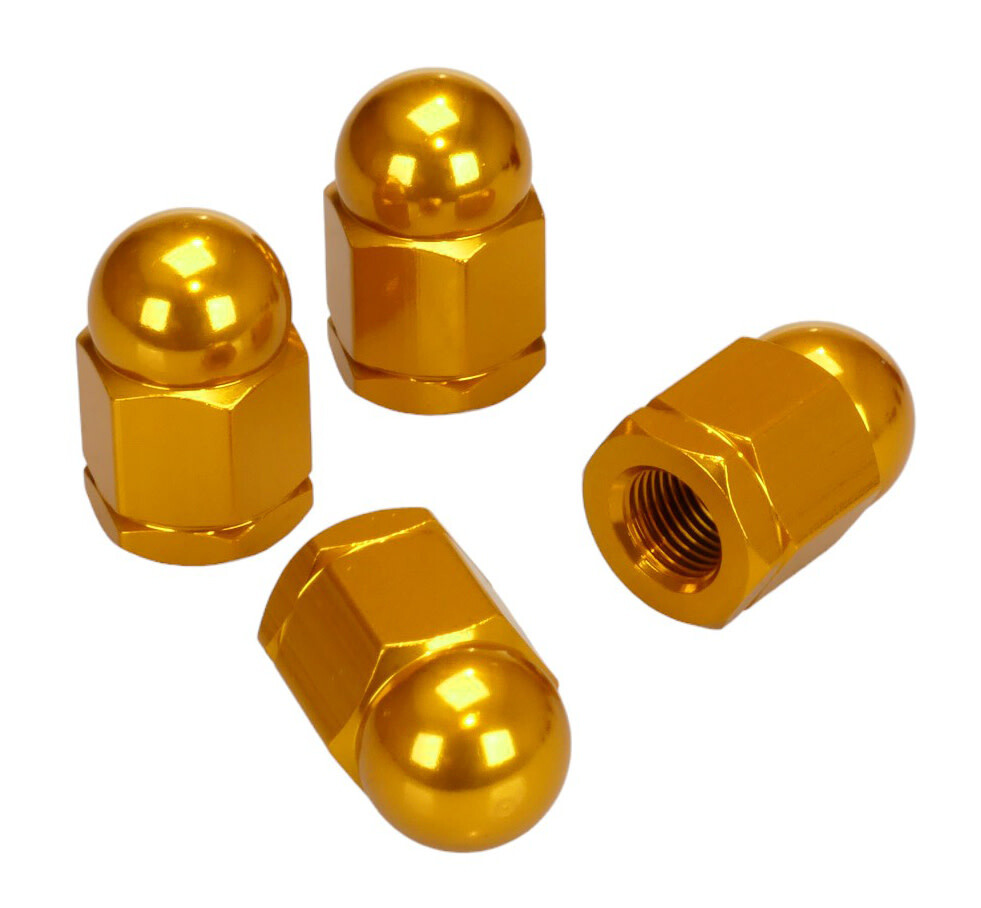 Aluminum alloy BMX acorn axle nuts 3/8" X 26T (SET OF 4) DARK GOLD