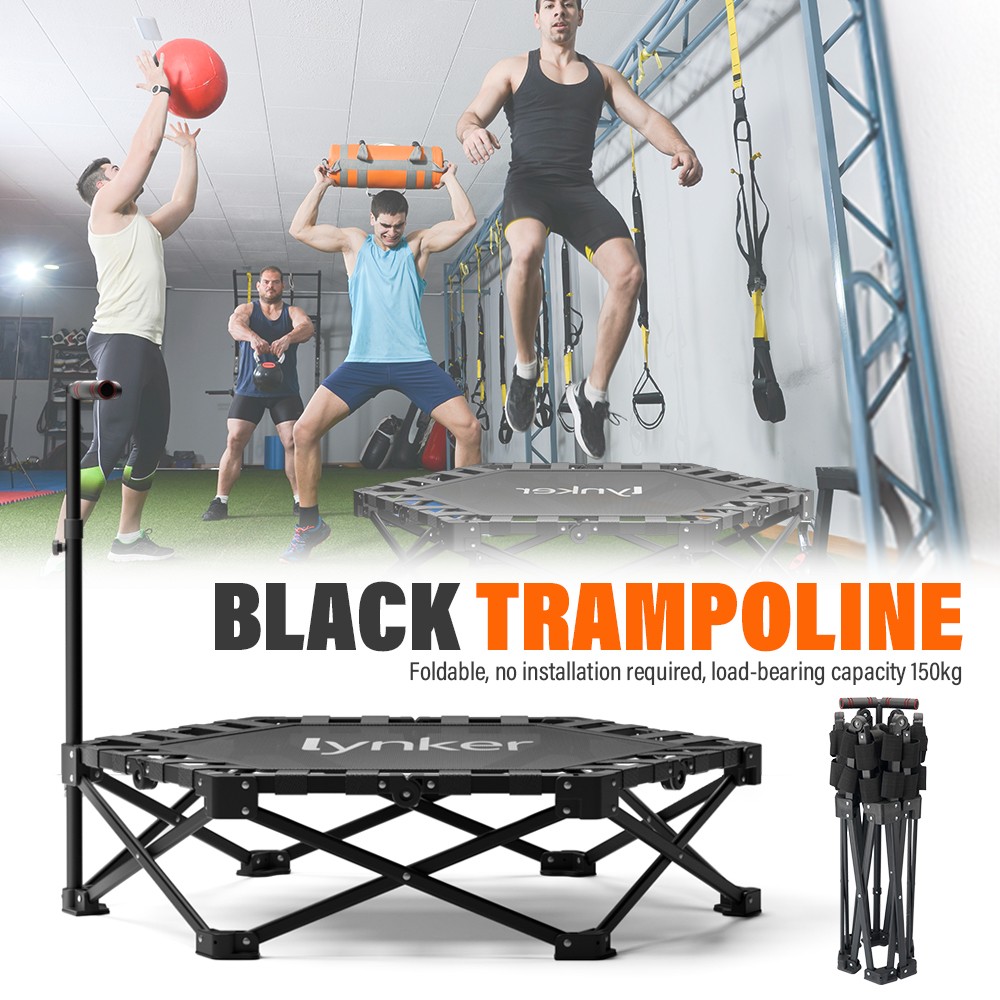 40" 330lbs Foldable Mini Fitness Trampoline Indoor Exercise Rebounder for Adults