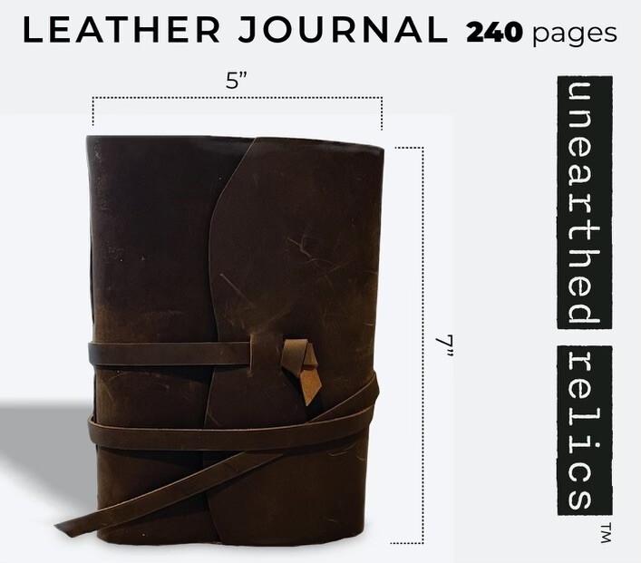 100% Genuine Leather 7”x5” Journal Sketchbook Rustic Notebook Handmade 240 pg.