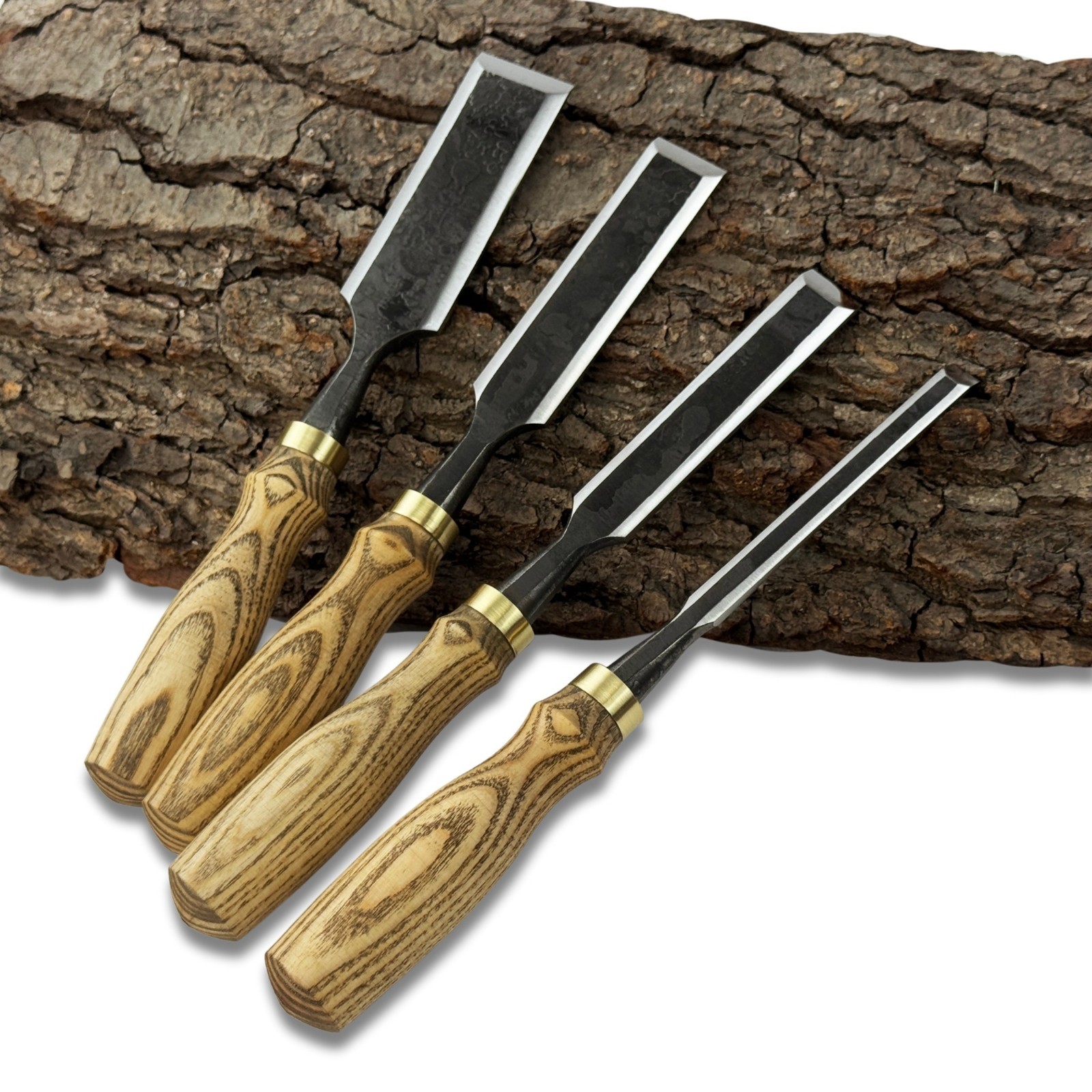 Wood Carving Chisels – Hand-Forged 52100 Steel Blades, Ash Handles, Woodworking