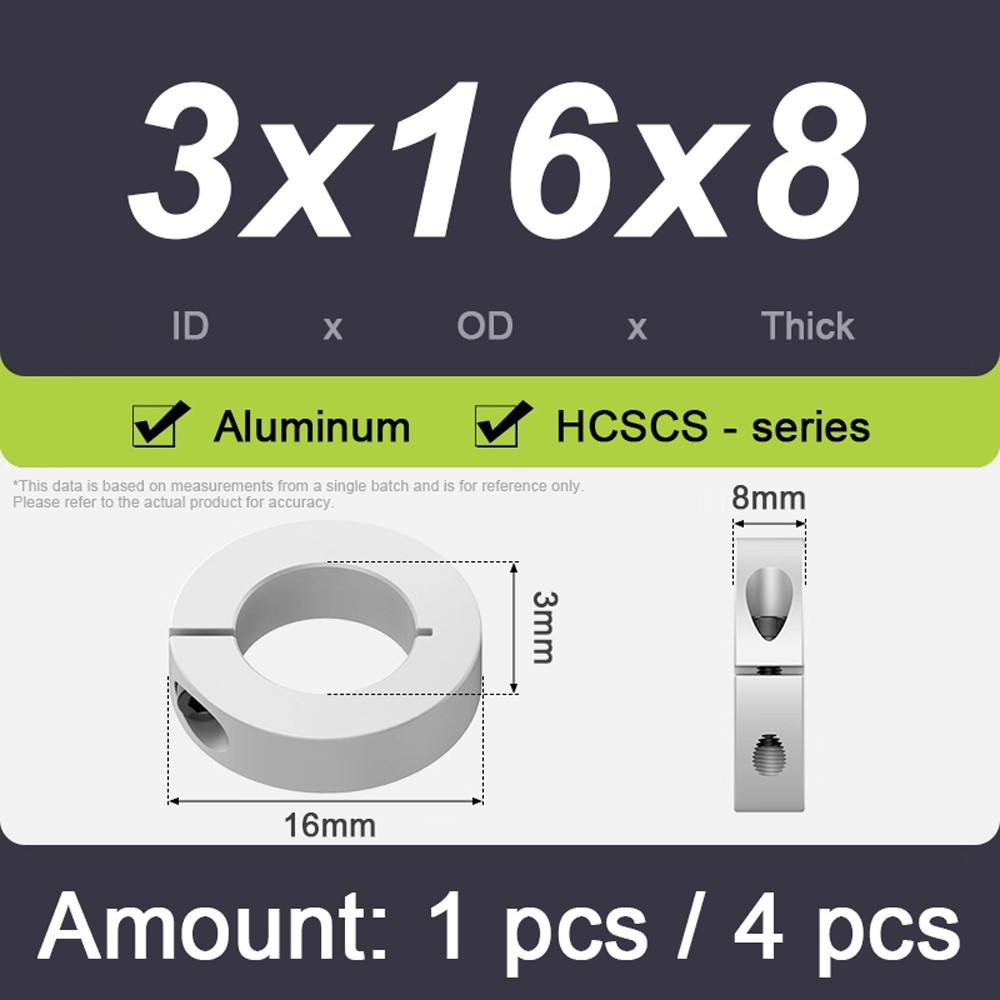 Aluminum Single Split Shaft Collar Clamping Style with Set Screw SCS 3mm-60mm ID