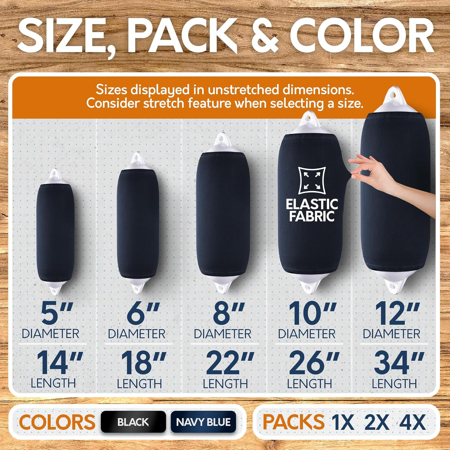 Premium Boat Fender Covers - Set of 4 Durable Protective Sleeves