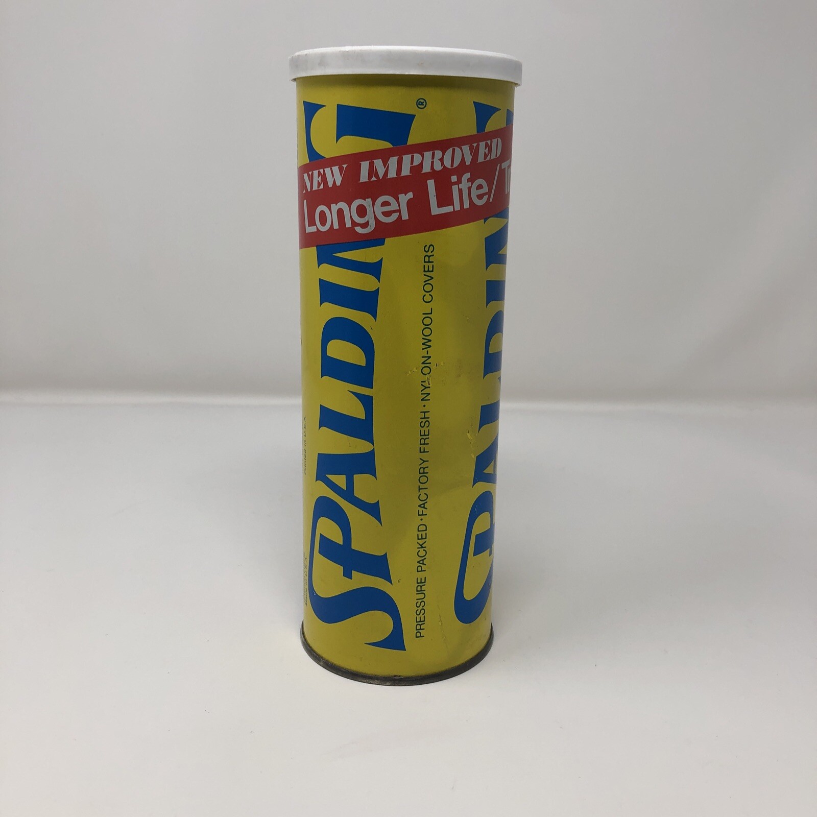 Vintage Spalding Tennis Balls Sealed Can Championship Extra Duty USA Yellow Can