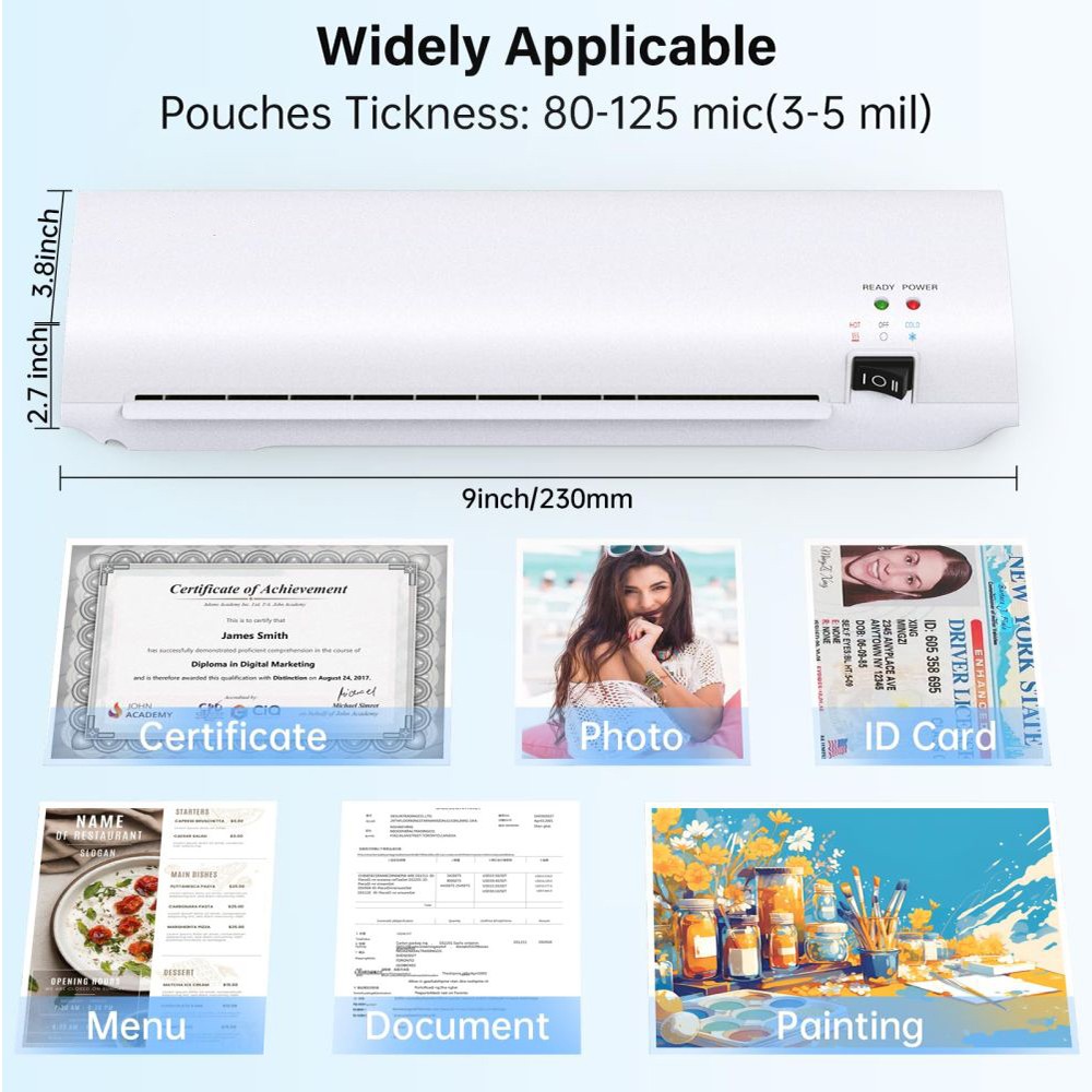 100pcs Laminating Sheets A4/A5/A6 Thermal Laminating Machine for School Office