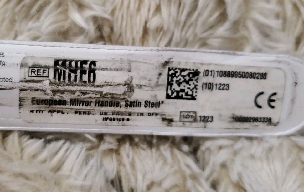 Hu-Friedy MHE6 Dental Mirror Handle European Simple Stem #6 Handle Silver