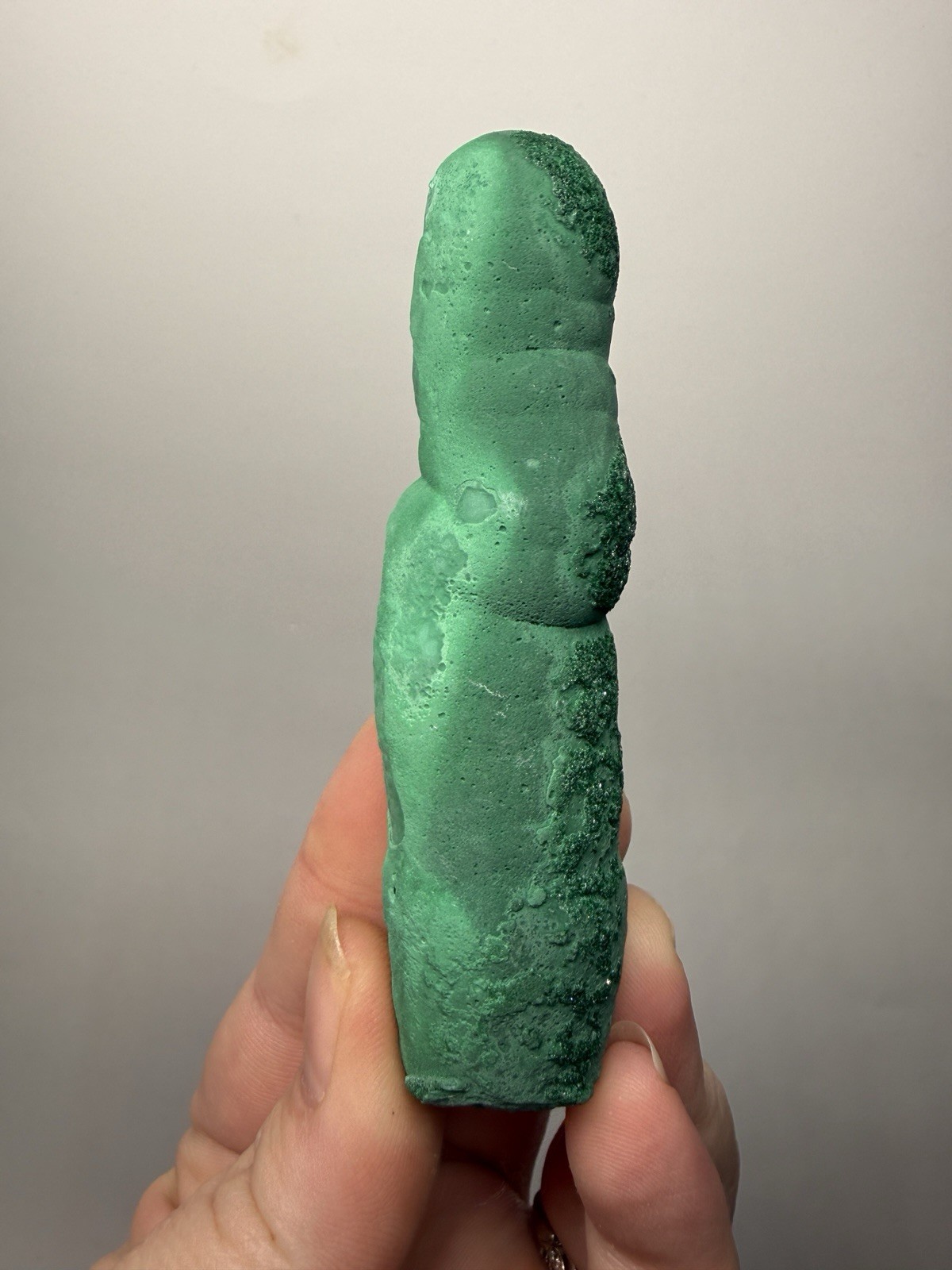 3.7” Druzy Malachite Stalactite — Botryoidal “Cave” Formation | DR Congo