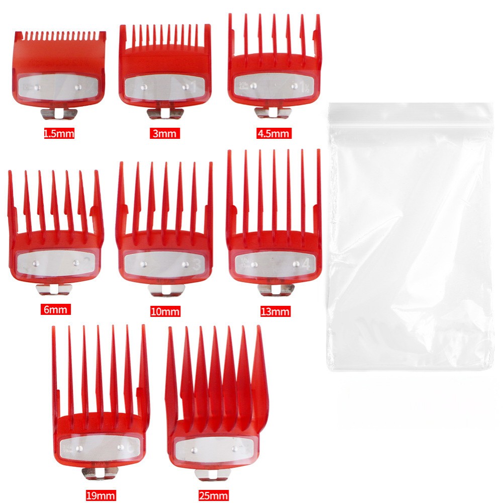 8PCS Hair Clipper Cutting Guide Combs W/ Metal Clip Replacement Tools For WAHL