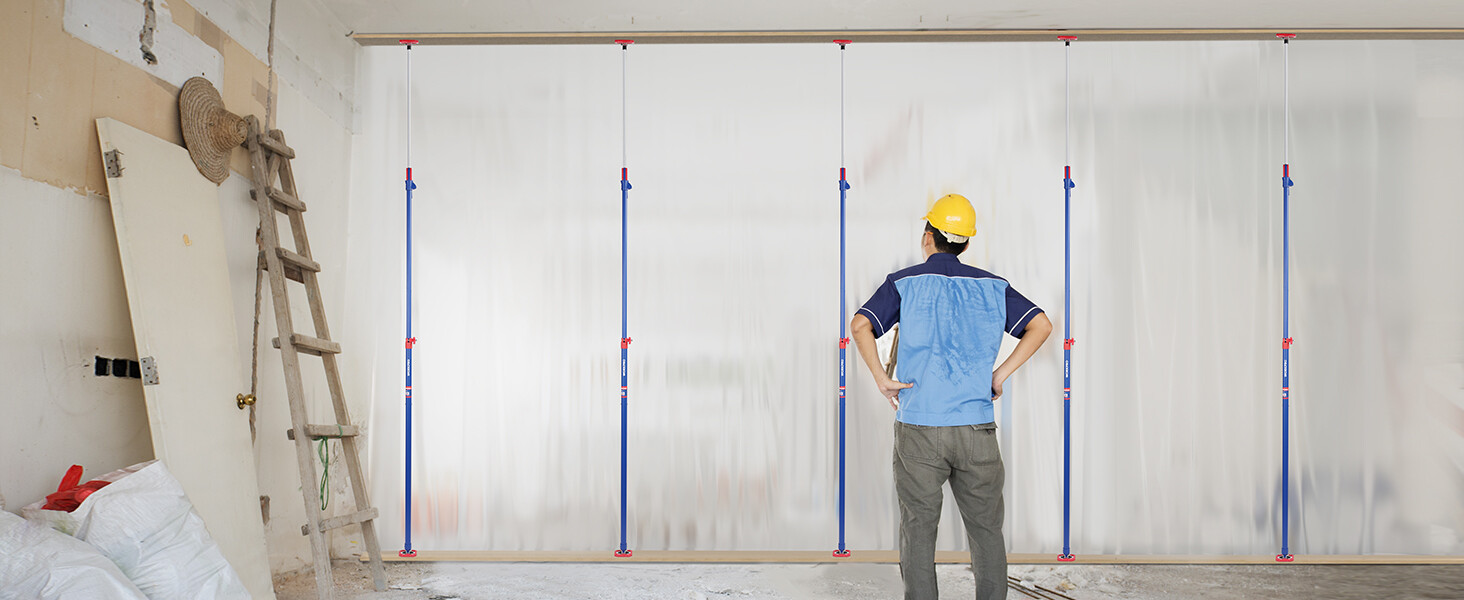 WORKPRO Cabinet Jack Support Pole 54-114 Inches Steel 2-Pk with 154 lbs Capacity