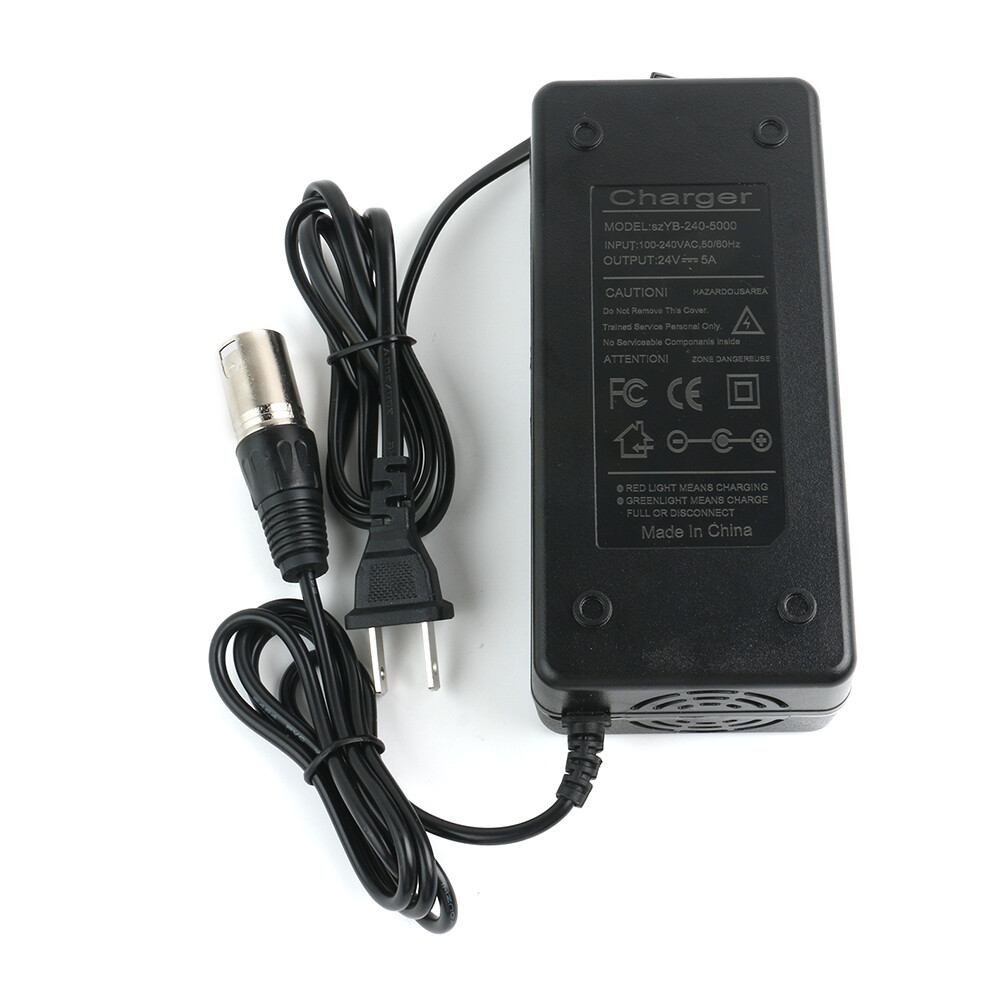 24V 5A 3 Pin XLR Battery Charger For Mobility Pride Scooter Jazzy Power Chair