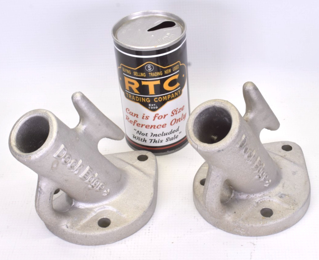 DOCK EDGE Dock Mount Mooring Whip Base Cast Aluminum Set of 2