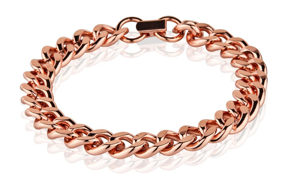 Pure Solid Copper Cuban Chain Curb Link Rider Bracelet Arthritis Therapy