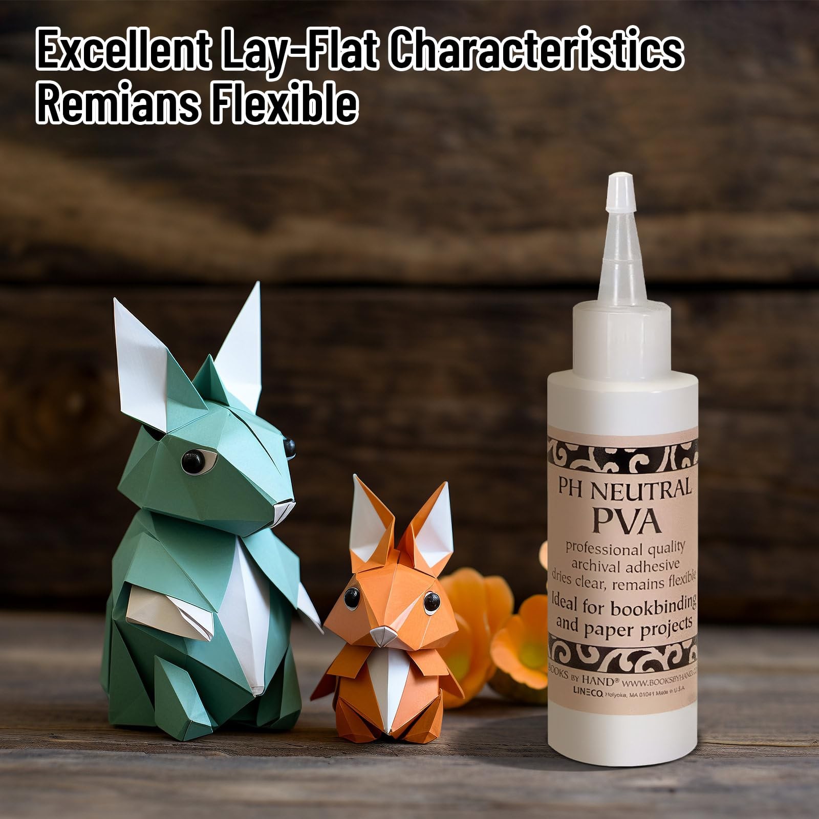 PH Neutral PVA Adhesive Bookbinding Glue Dries Clear Remains Flexible - 4 Ounce