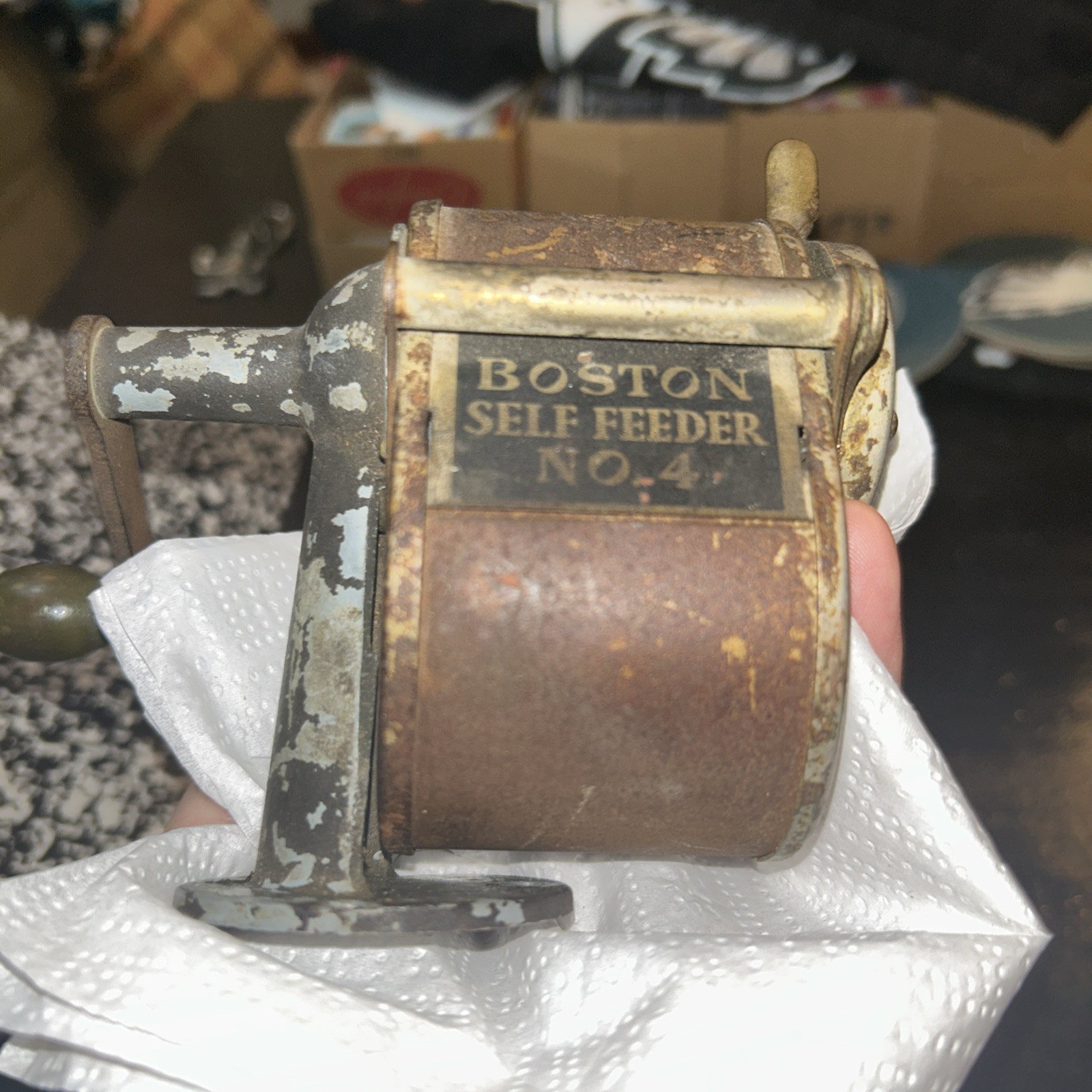 Vintage Boston Self Feeder #4 Pencil Sharpener Rare