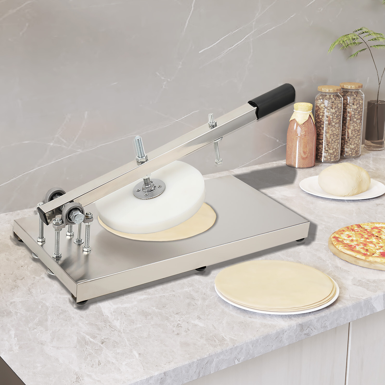 Manual Pizza Dough Press Machine 20cm Stainless Steel Commercial Cake Press