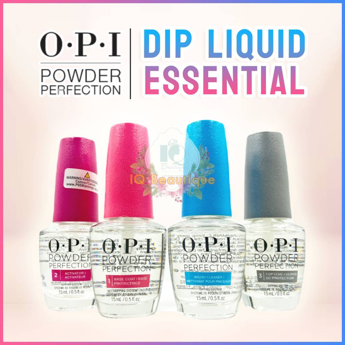 OPI Powder Perfection System - Nail Dipping Liquid Essentials [Step 1,2,3, Brush