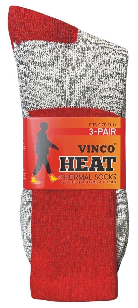 3-12 Pairs Mens Heated Thermal Crew Socks Heavy Duty Winter Warm Work Boots 9-13