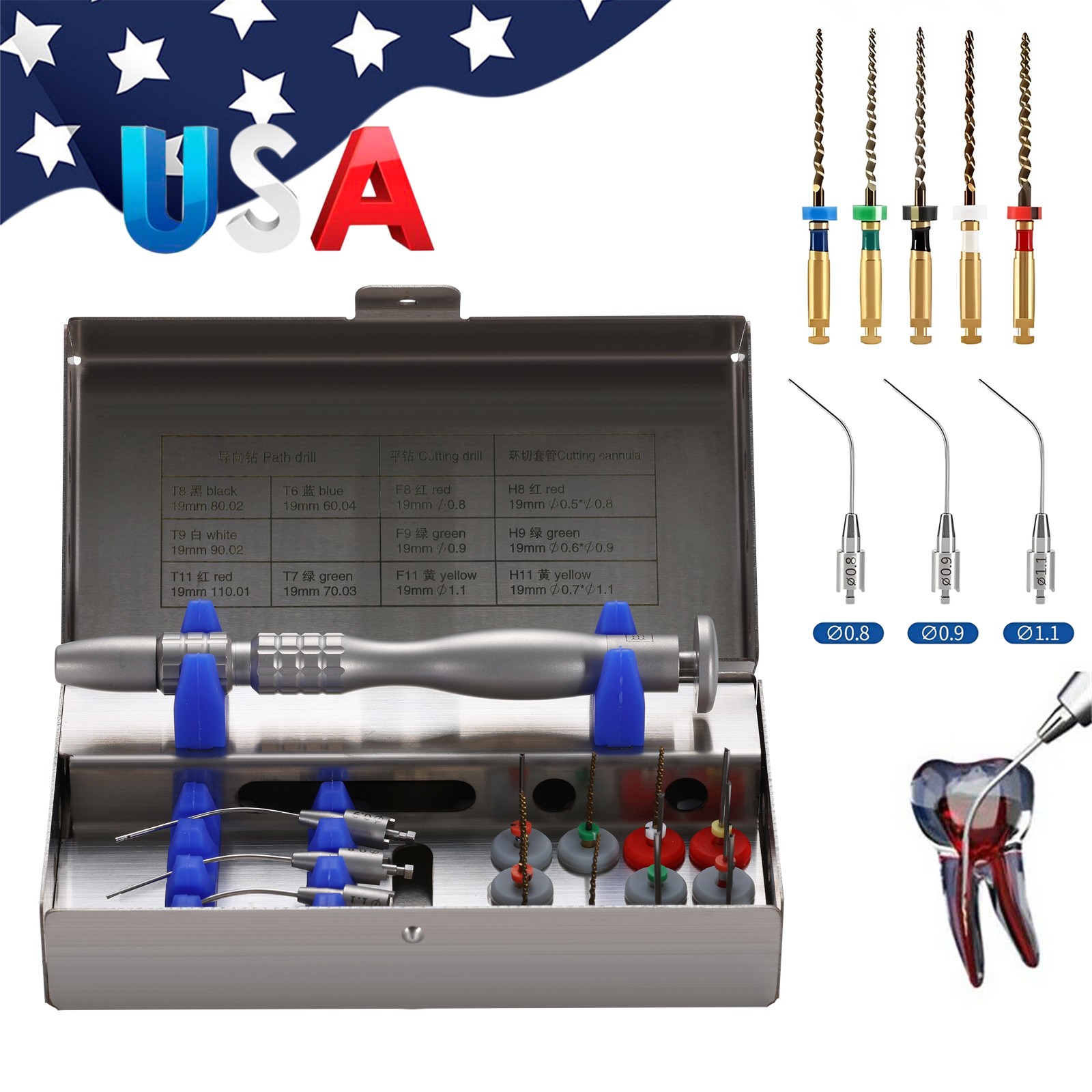 Dental Broken File Extractor Endodontic Removal System Kit Root Canal