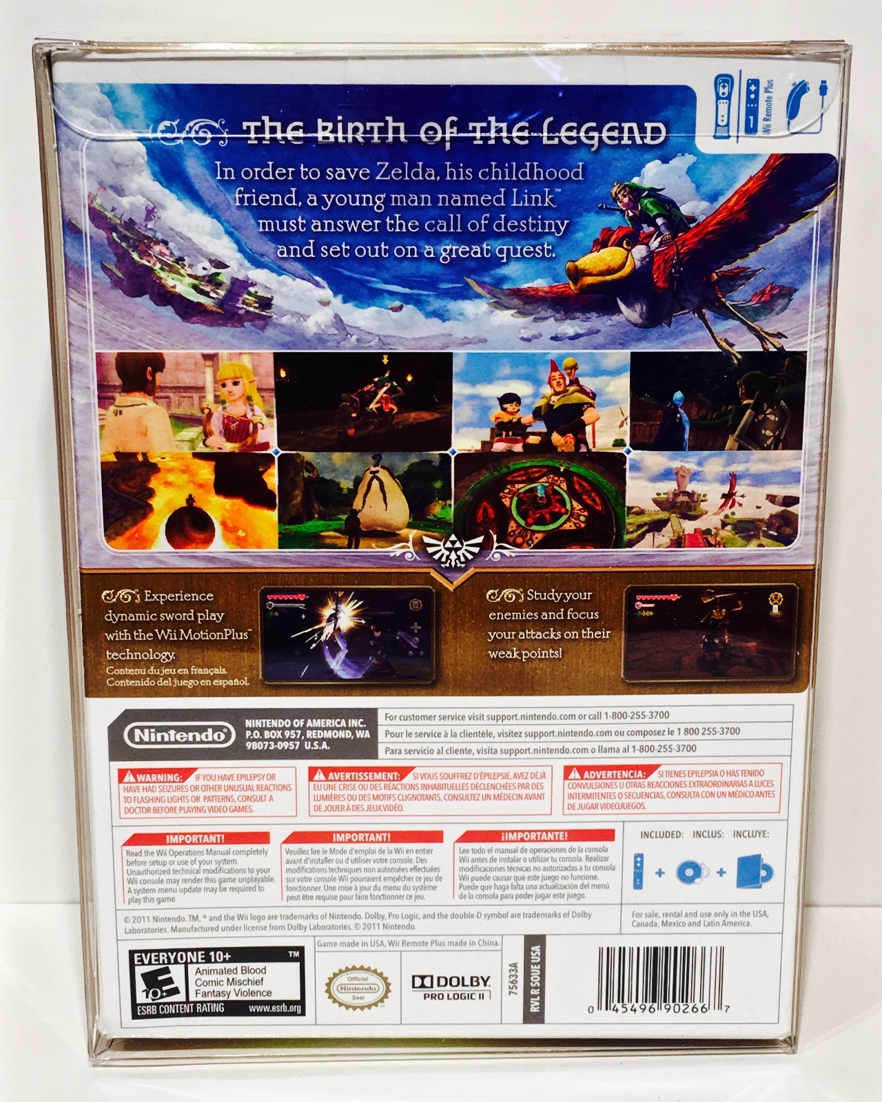 1 Box Protector For ZELDA SKYWARD SWORD Nintendo Wii Wiimote (FITS NTSC ONLY!)