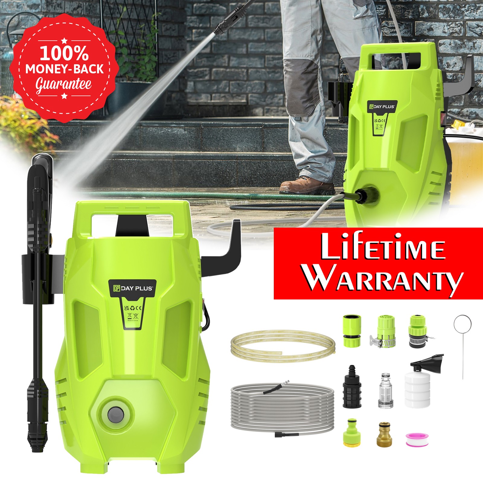 6000 PSI Electric Pressure Washer High Pressure Washer Portable Powered Washer