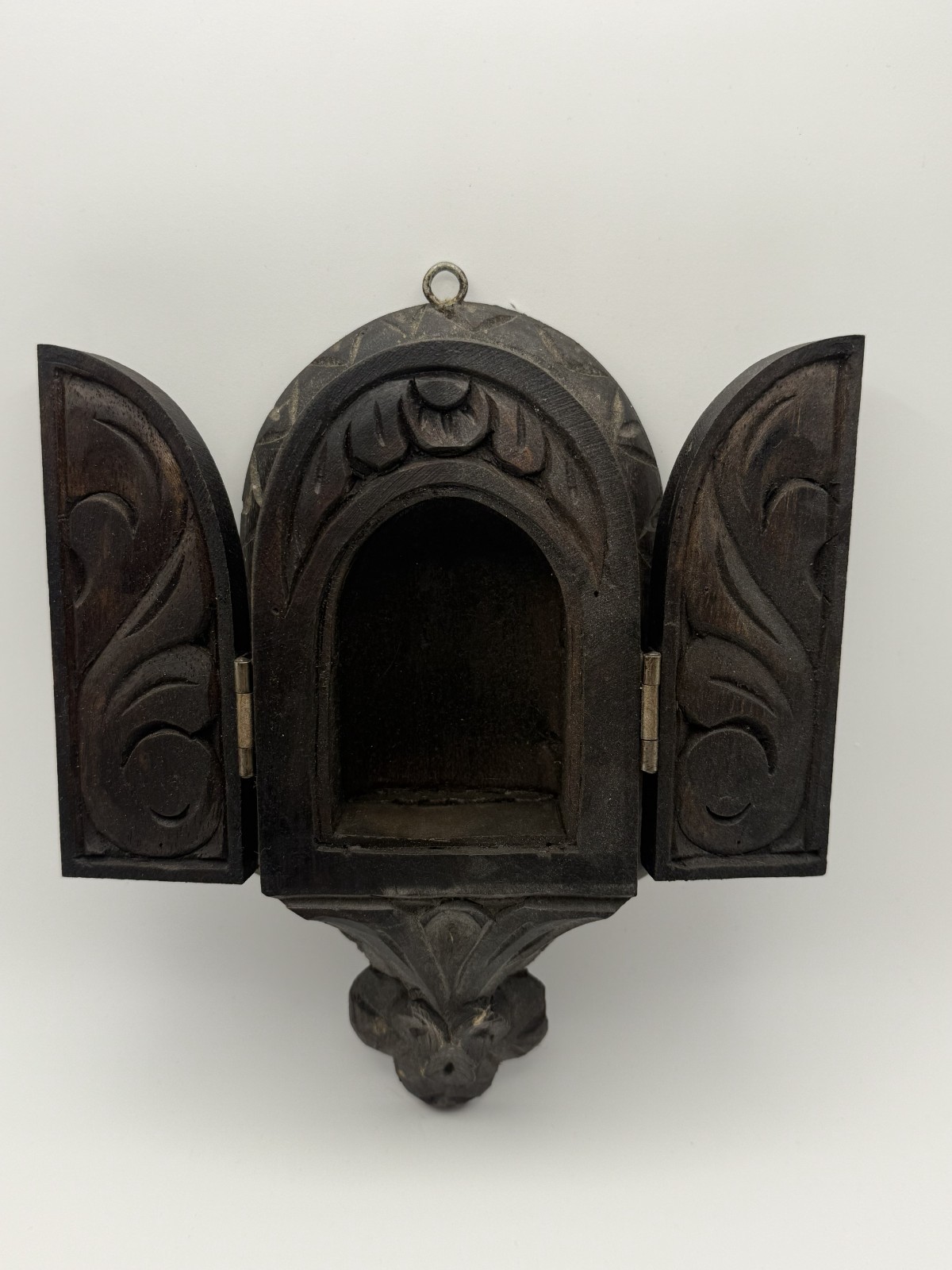 Antique 1800's Wooden Mexican 'Retablo' Religious Hanging