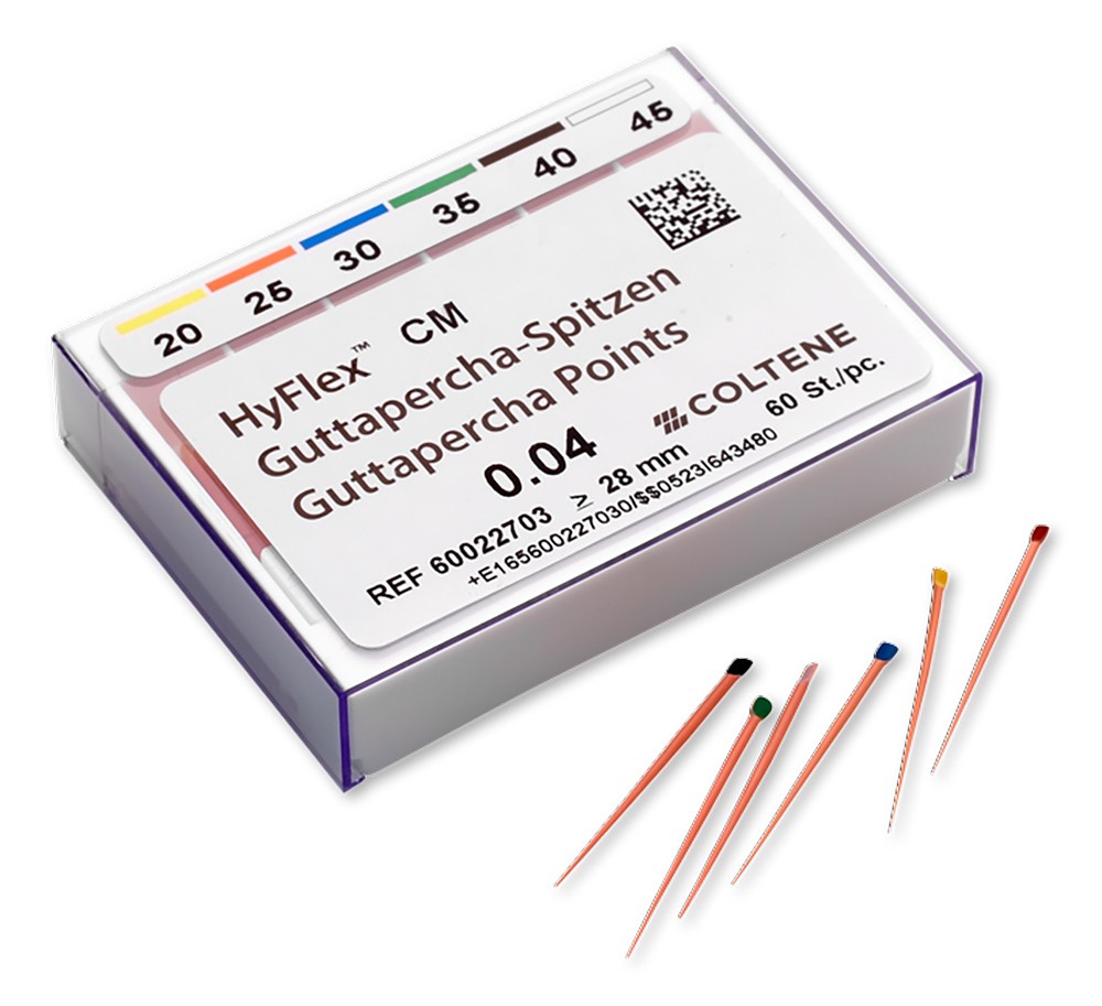 Coltene Whaledent 60022703 HyFlex CM Gutta Percha Points Assorted .04 #20-45 60p