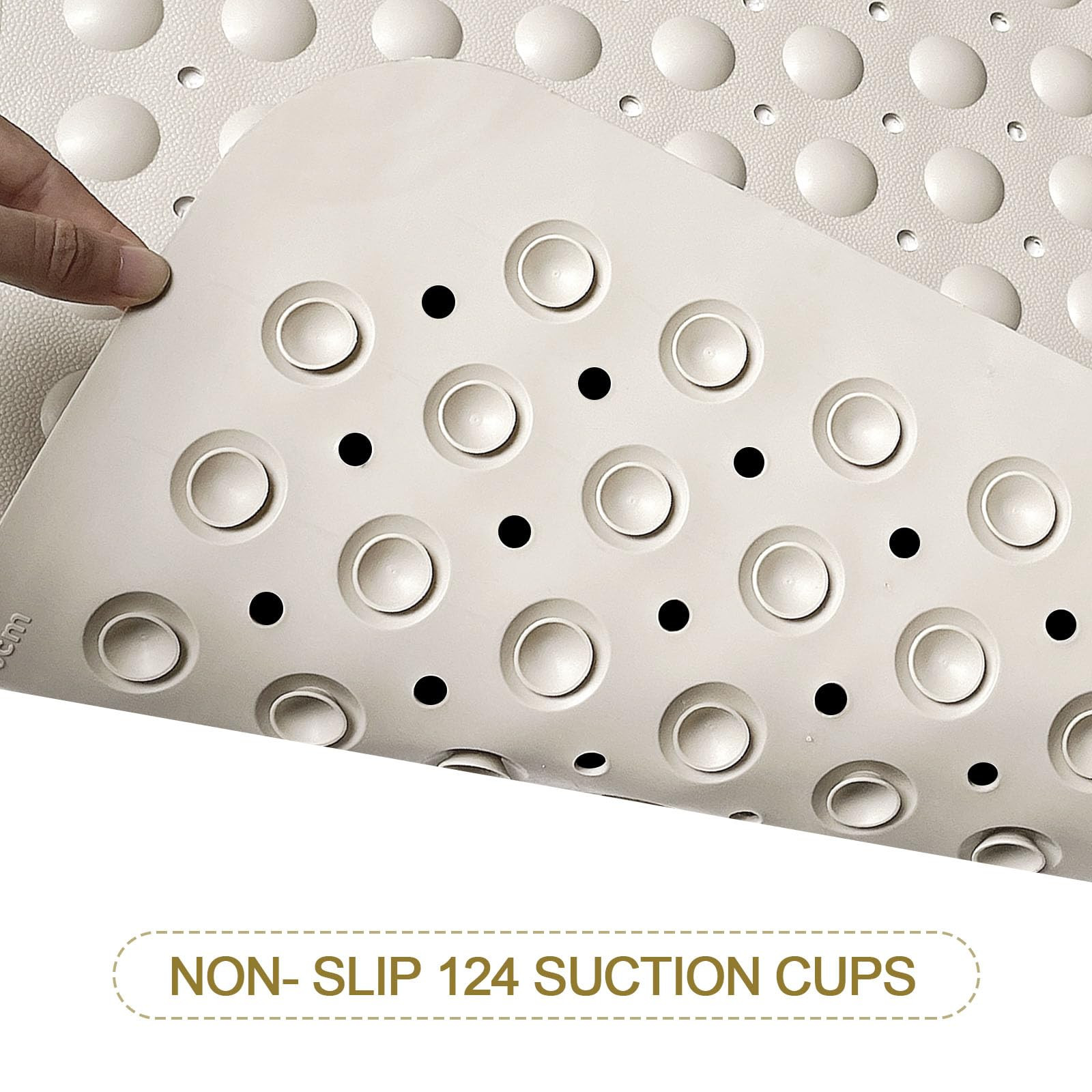 Non Slip Shower Mats for inside Shower 15 X 27.5 Inch, TPE Bathtub Mat Non-Slip