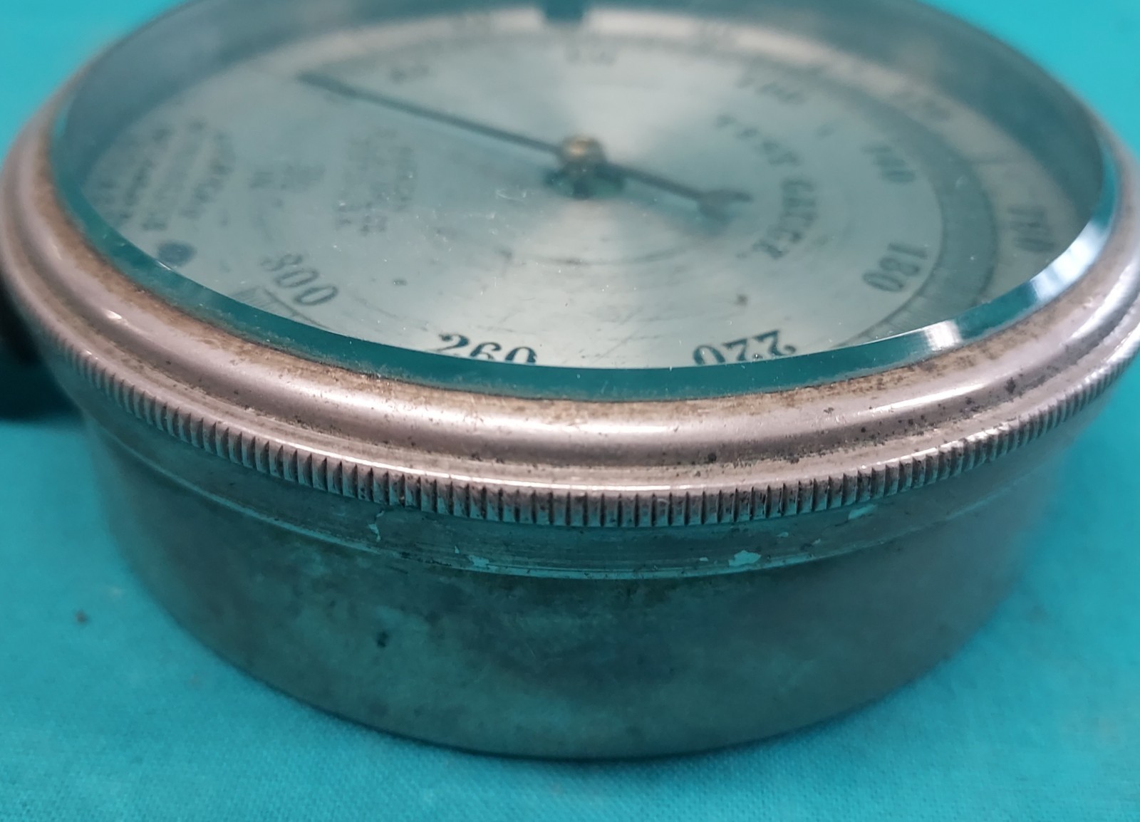 Antique American Steam Test Gauge American Bourdon Gauge Steam 1903 / Nickel