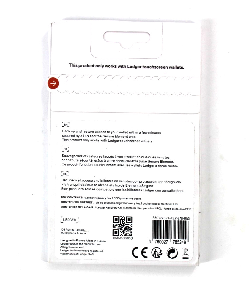 Ledger Recovery Key - New in Box - Authentic