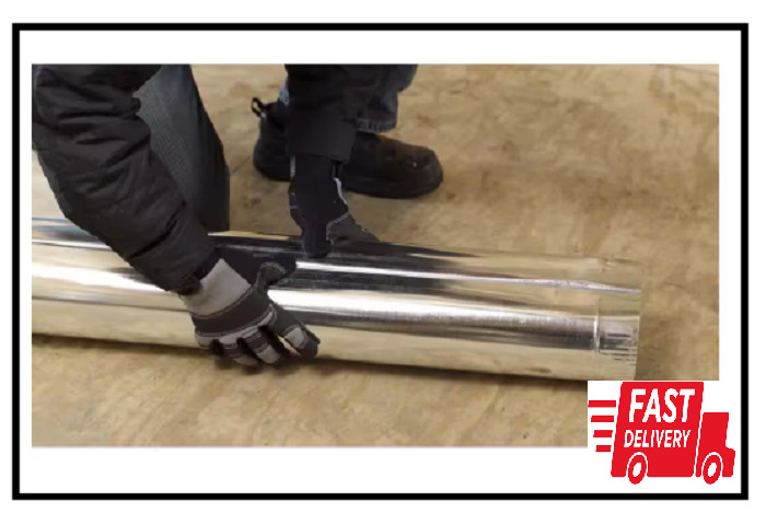 Round Metal Duct Pipe 8 in x 5 ft. Heating Cooling HVAC Crimped Galvanized Steel