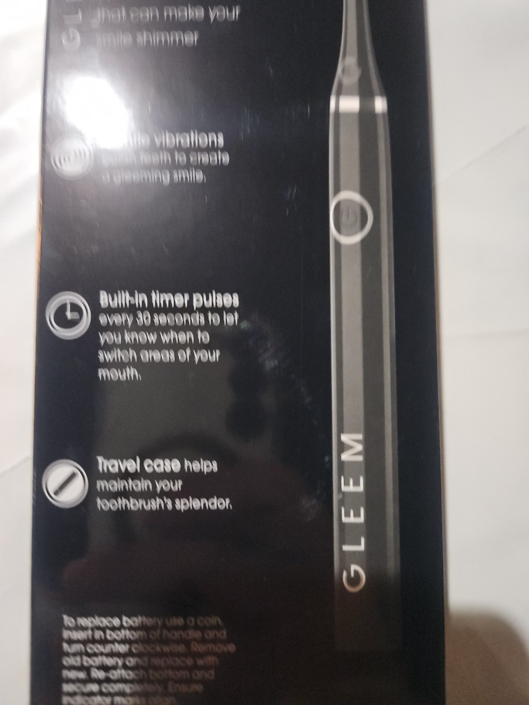 Gleem Power Toothbrush Handle/brush Head/travel Case/battery New Sealed In Box