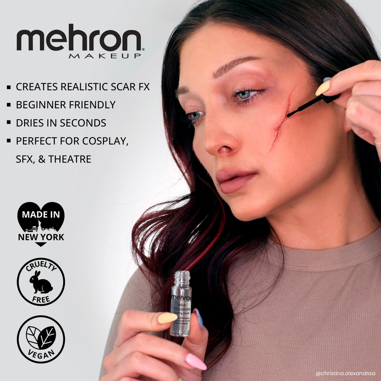 RIGID COLLODION SCAR SCARRING LIQUID STAGE TV SPECIAL EFFECT MAKEUP ~ MEHRON