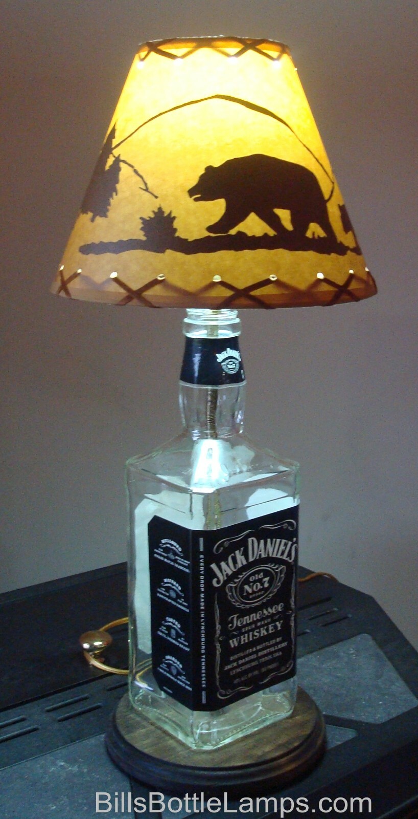 Rustic "Bulb Clip" BEAR Scene Table Desk Light LAMP SHADE Cottage Cabin Decor